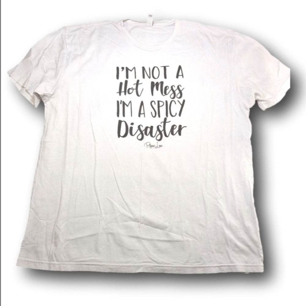 Women's Next Level Apparel White "Spicy Disaster" Short Sleeve Tee XXL